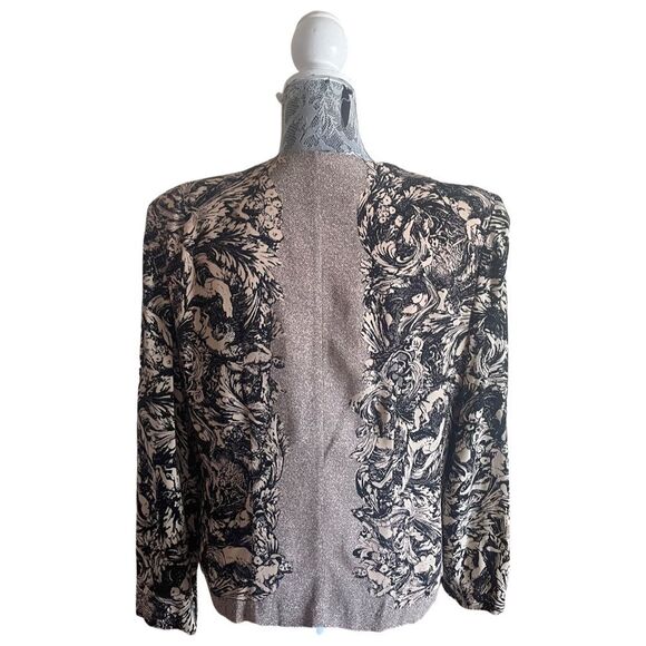 Nwt Deadstock Vintage Carole Little Mixed Media Print Blazer With Attached Vest - Picture 3 of 7